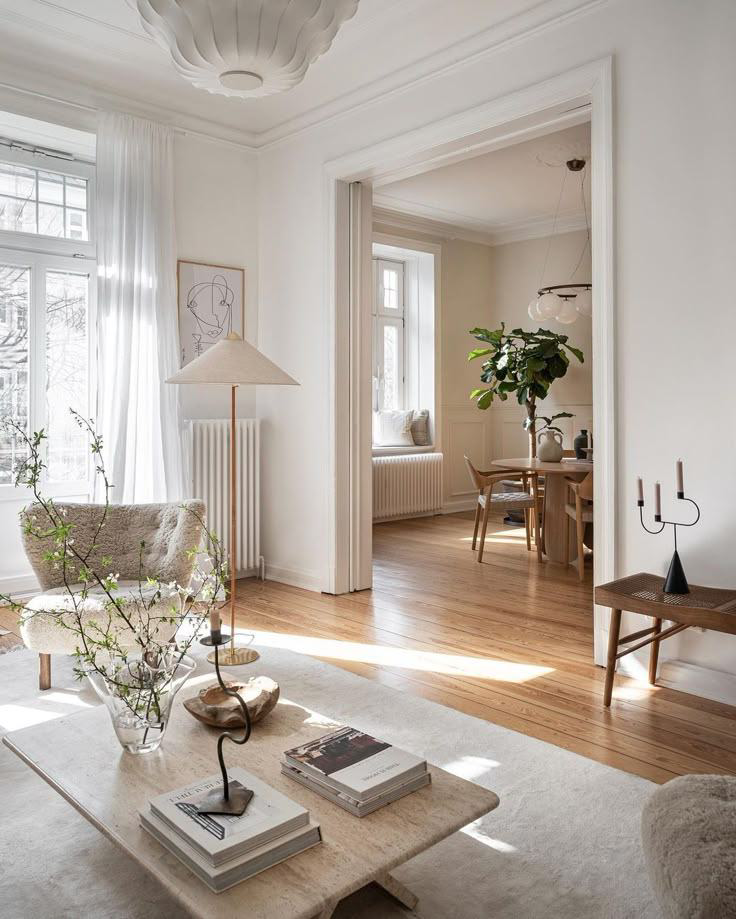 Layering warmth into a bright space